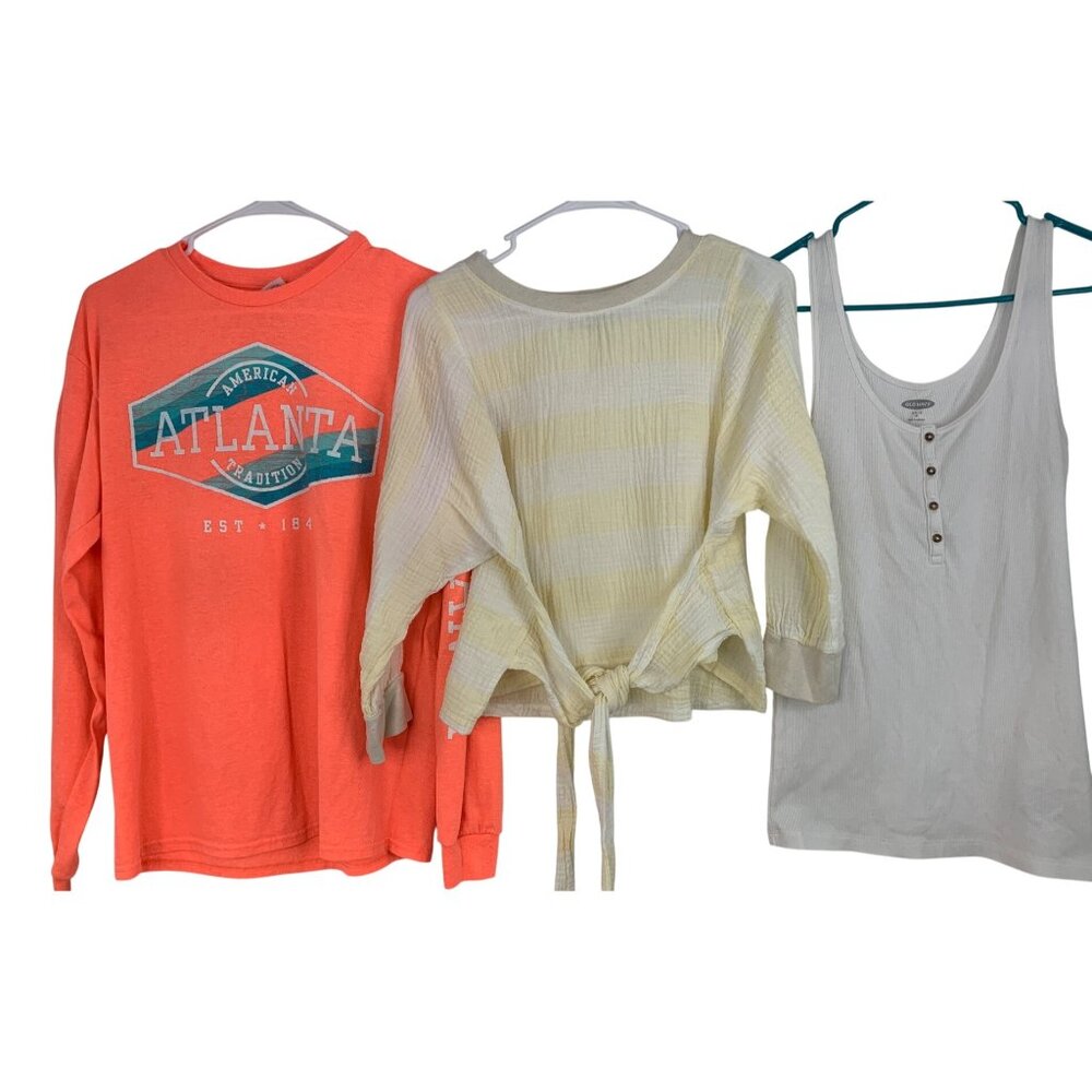 Lot Of Three Womens Tops Size M Current Air Old Navy & Atlanta RY10379 GUC
